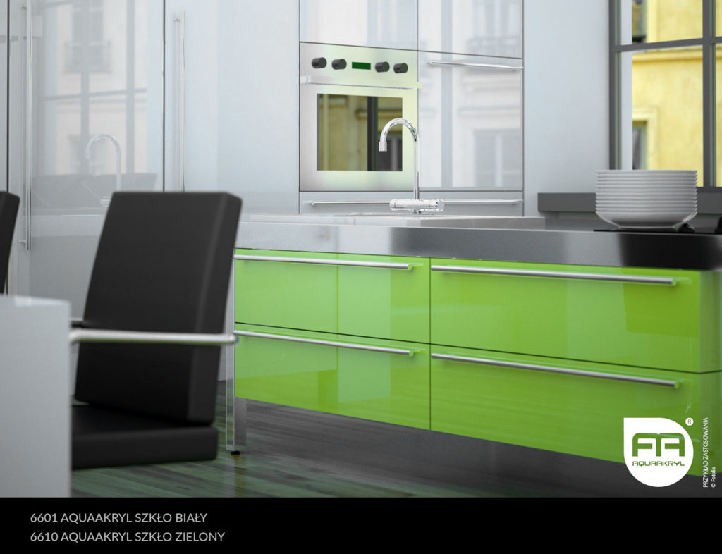 inspiracja front akrylowy aquaakryl biały szkło 6601 zielony szkło 6610